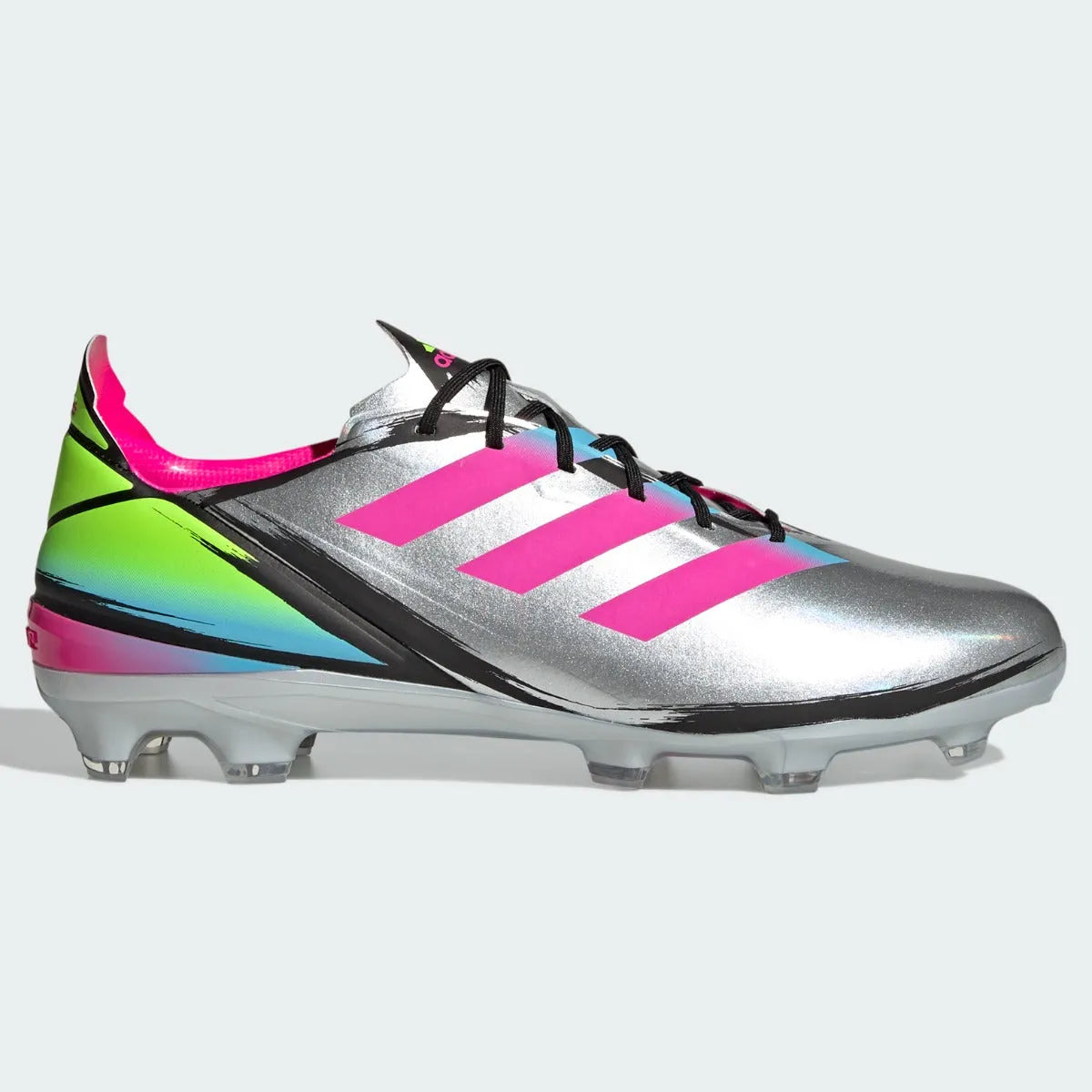 Adidas GameMode FG - Silver-Cyan-Show Pink (Side 1)