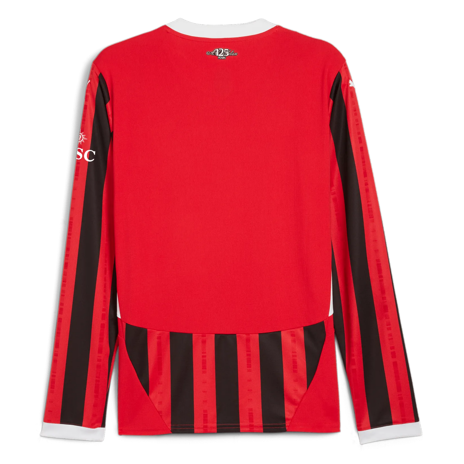 Puma 2024-25 AC Milan Men's Stadium Home Long-Sleeve Jersey (Back)