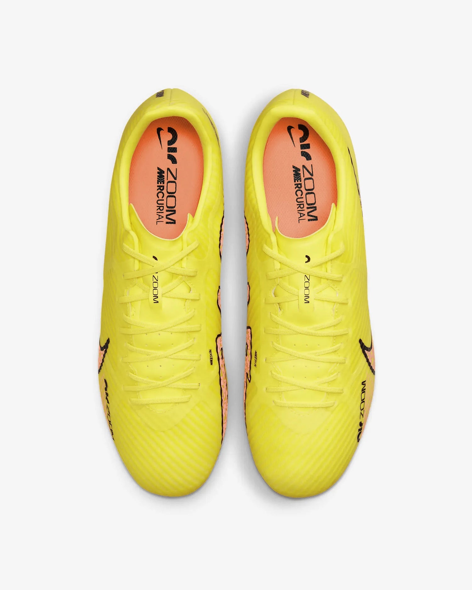 Nike Zoom Vapor 15 Academy FG/MG - Yellow Strike-Sunset Glow (Pair - Top)