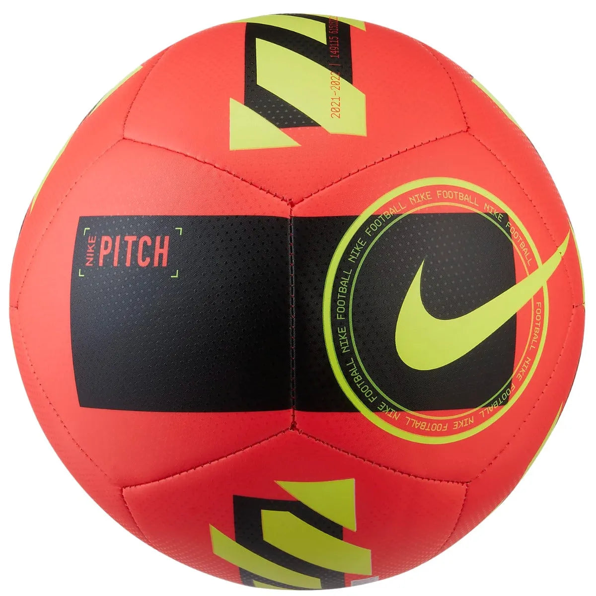 Nike Pitch Training Ball - Bright Crimson-Yellow-Black (Back)