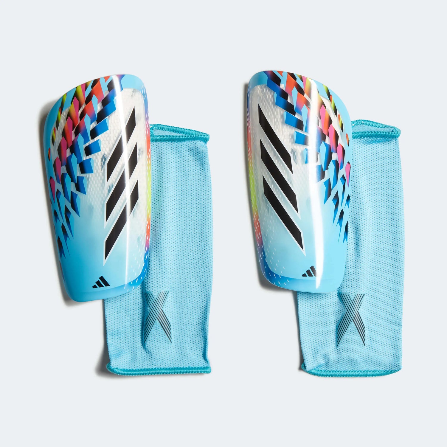 adidas X Speedportal League Shin Guards - White-Bright Cyan-Black (Set)