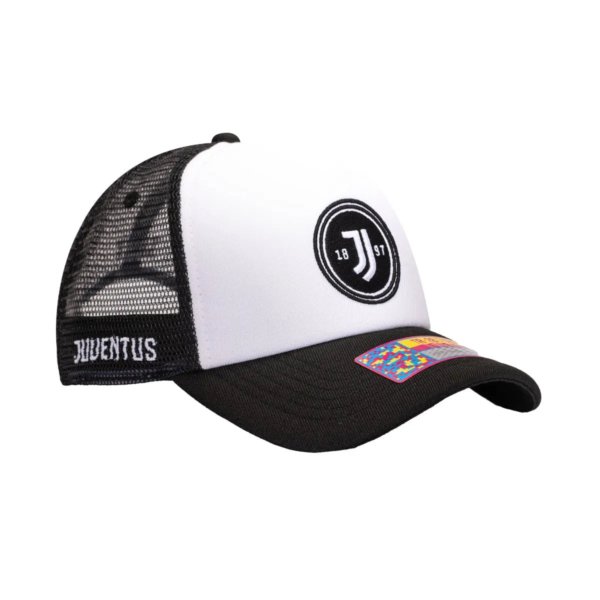 F.I Collection Juventus Script Stop Trucker Hat - Black (Diagonal 2)