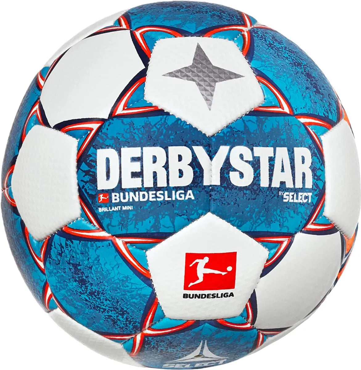 Select Derbystar MINI Ball - White-Blue-Orange  (Front)