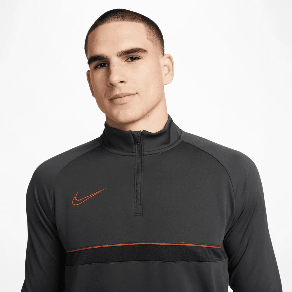 Nike Dri-Fit Academy Drill Top - Dark Smoke Grey-Off Noir-Dark Russet (Detail 1)