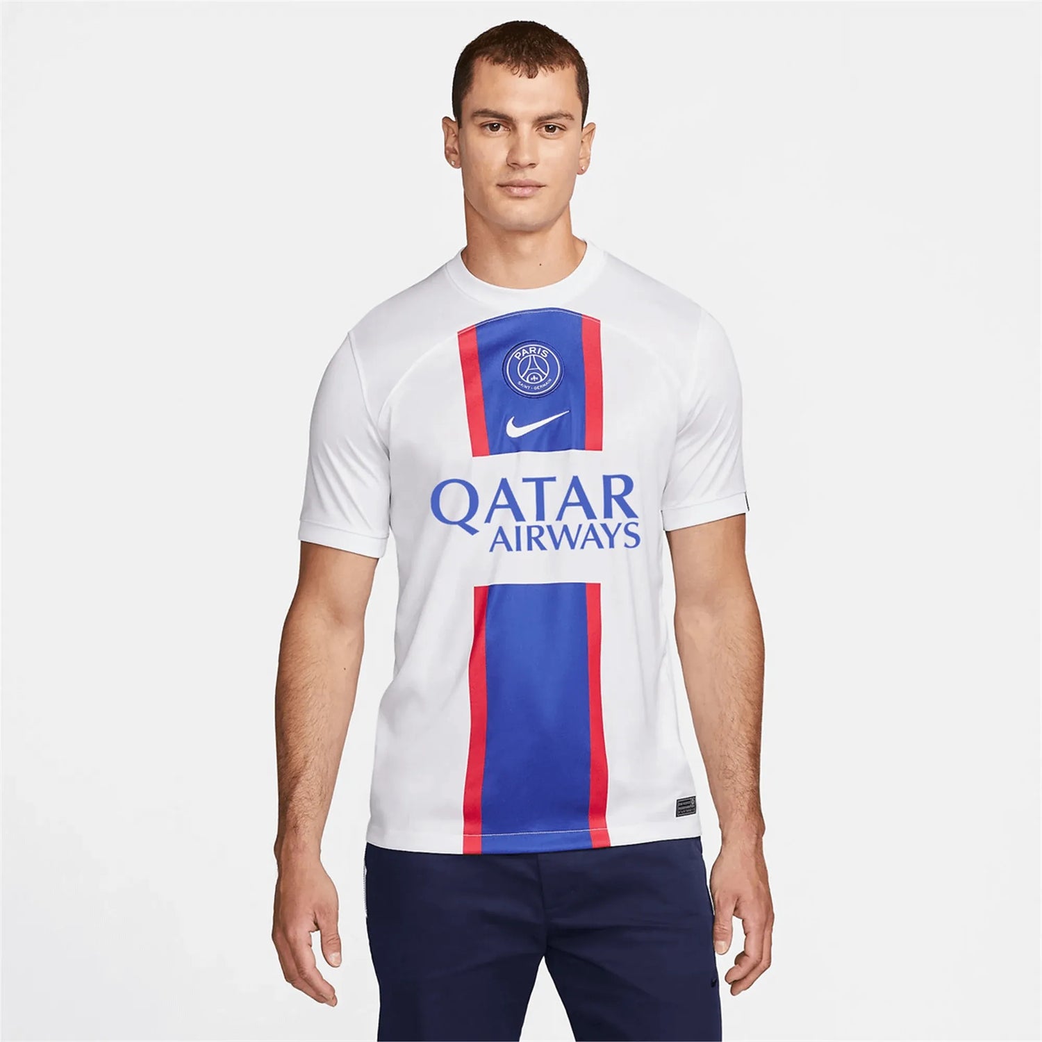 Nike 2022-23 PSG Third Jersey - White-Old Royal (Model - Front)