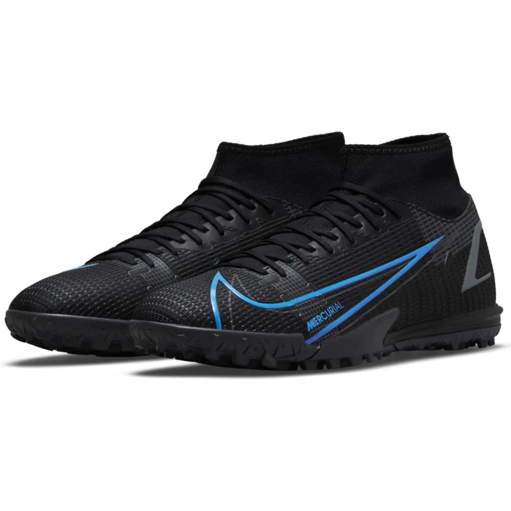 Nike Superfly 8 Academy TF - Black-Blue (Pair - Diagonal)