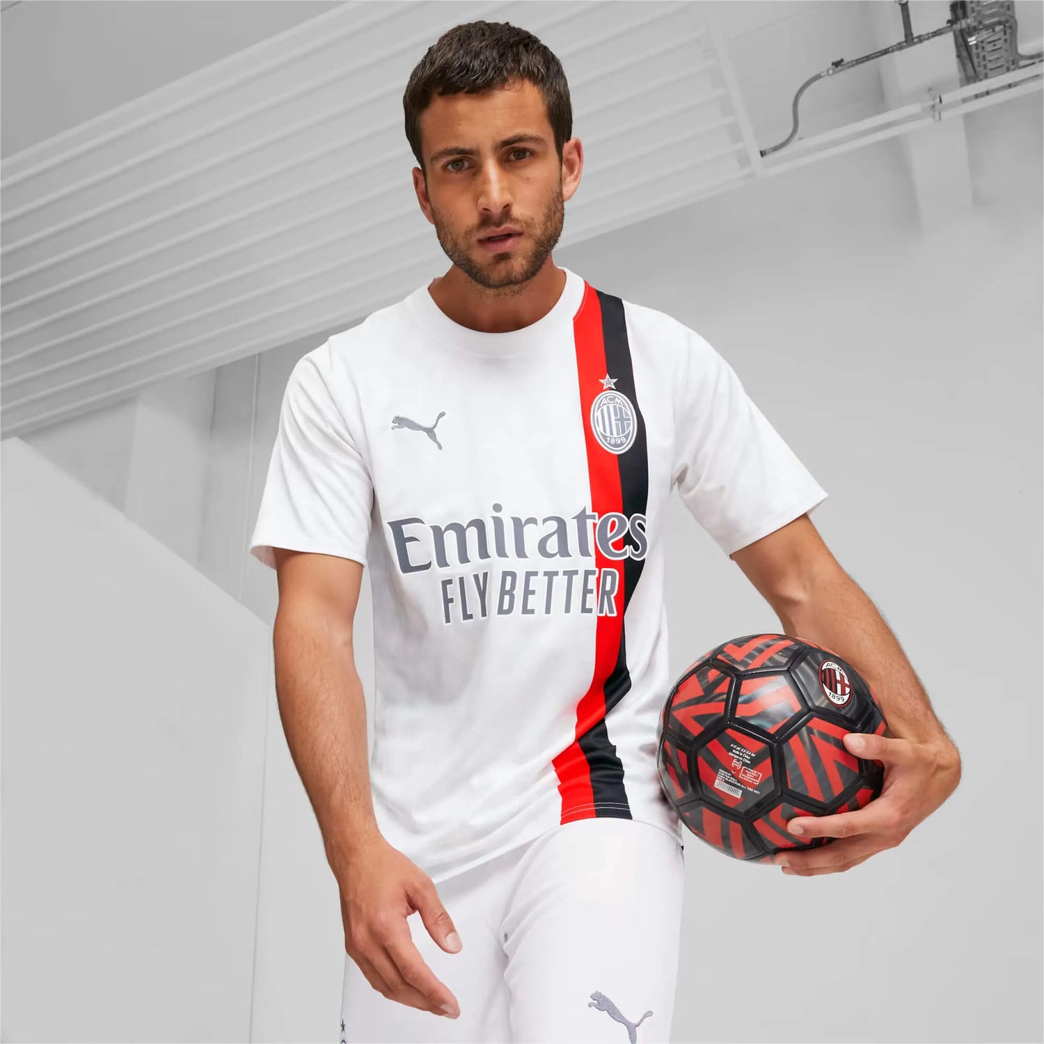 Puma 2023-24 AC Milan Men's Stadium Away Jersey (Model - Front)