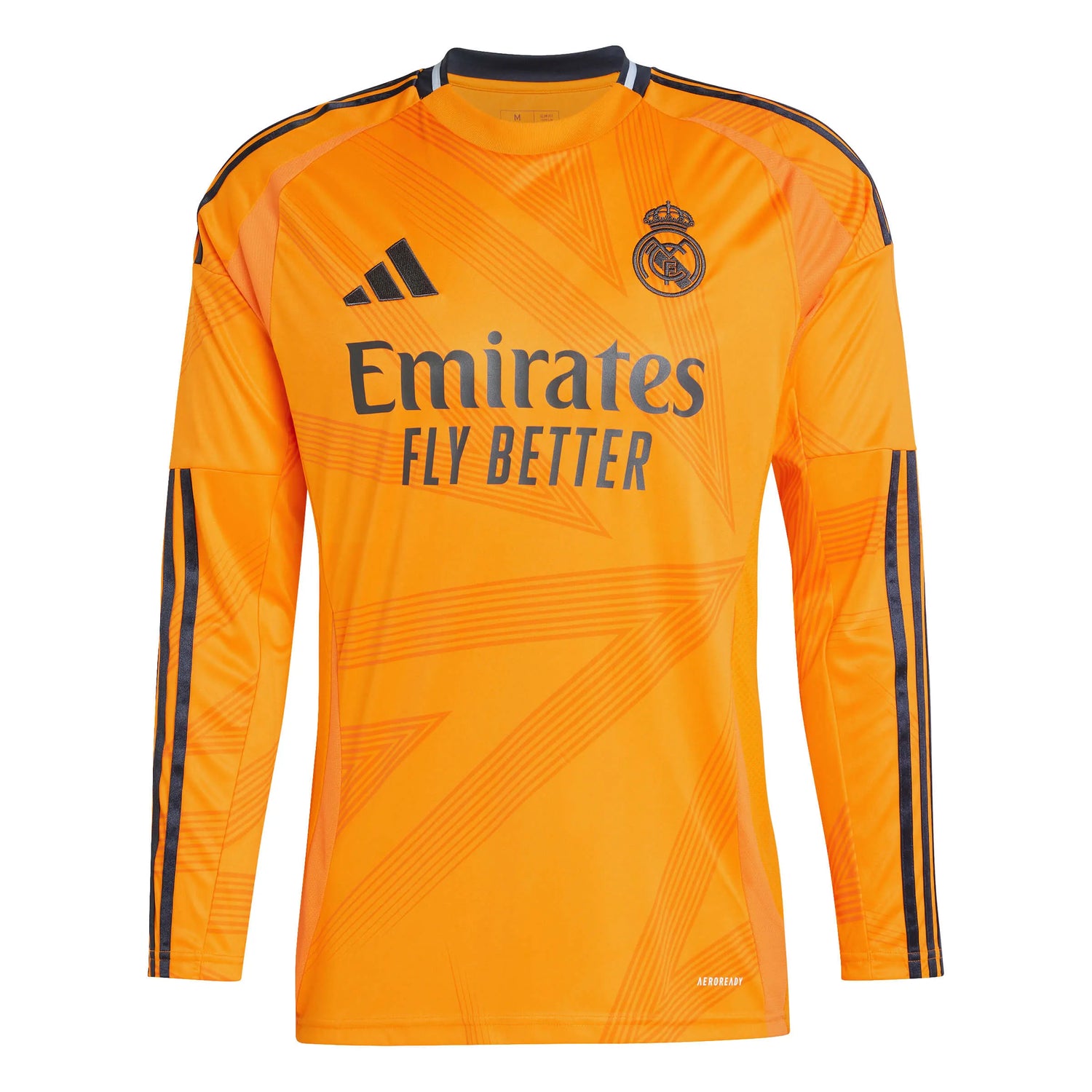 adidas 2024-25 Real Madrid Men's Long-Sleeve Away Jersey Crew Orange (Front)