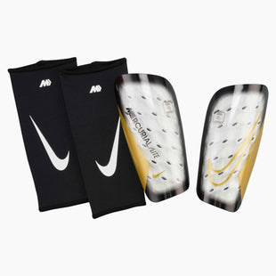 Nike Mercurial Lite Shinguards White-Black-Metallic Gold Coin (Set)