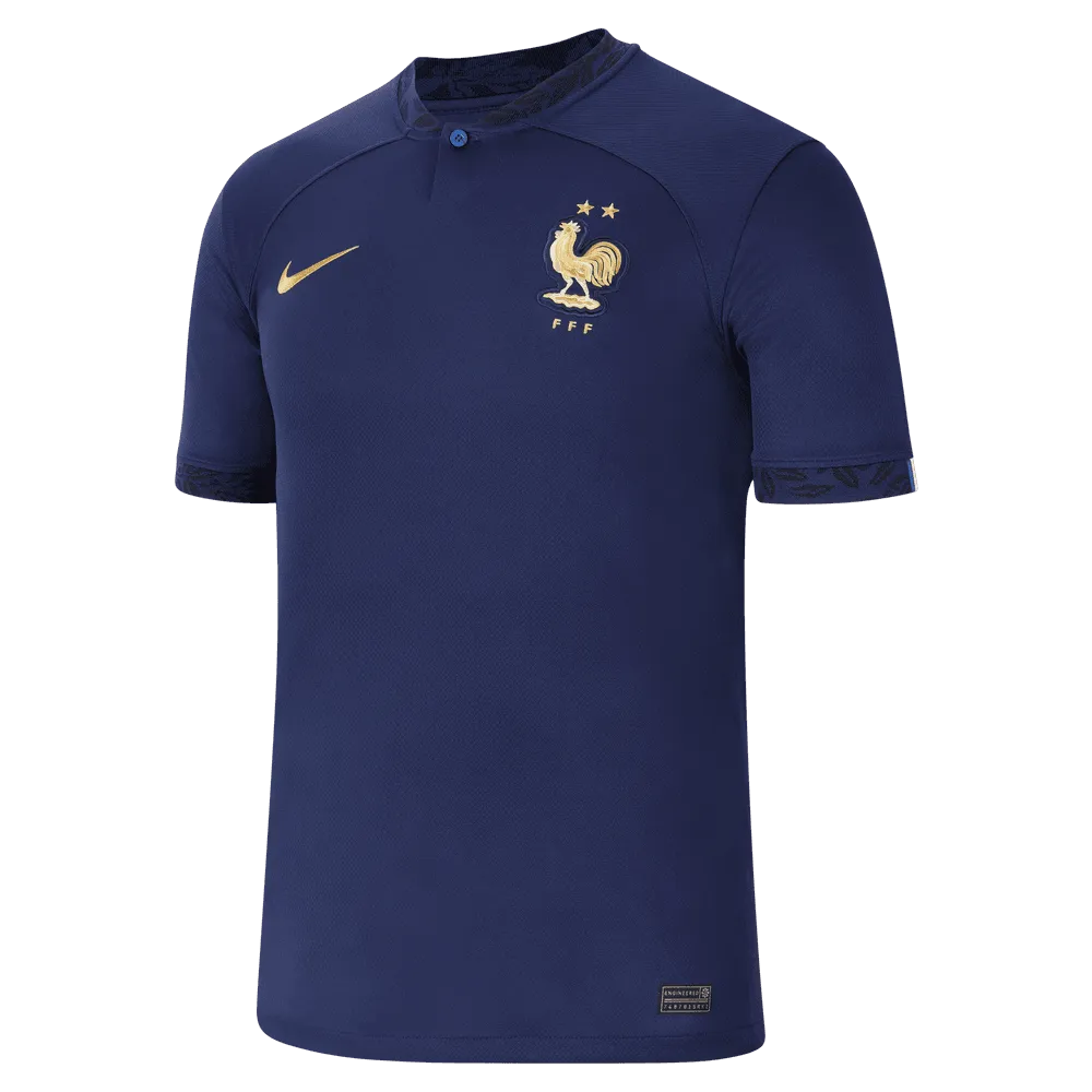 Nike 2022-23 France Home Jersey - Midnight Navy-Metallic Gold (Front)