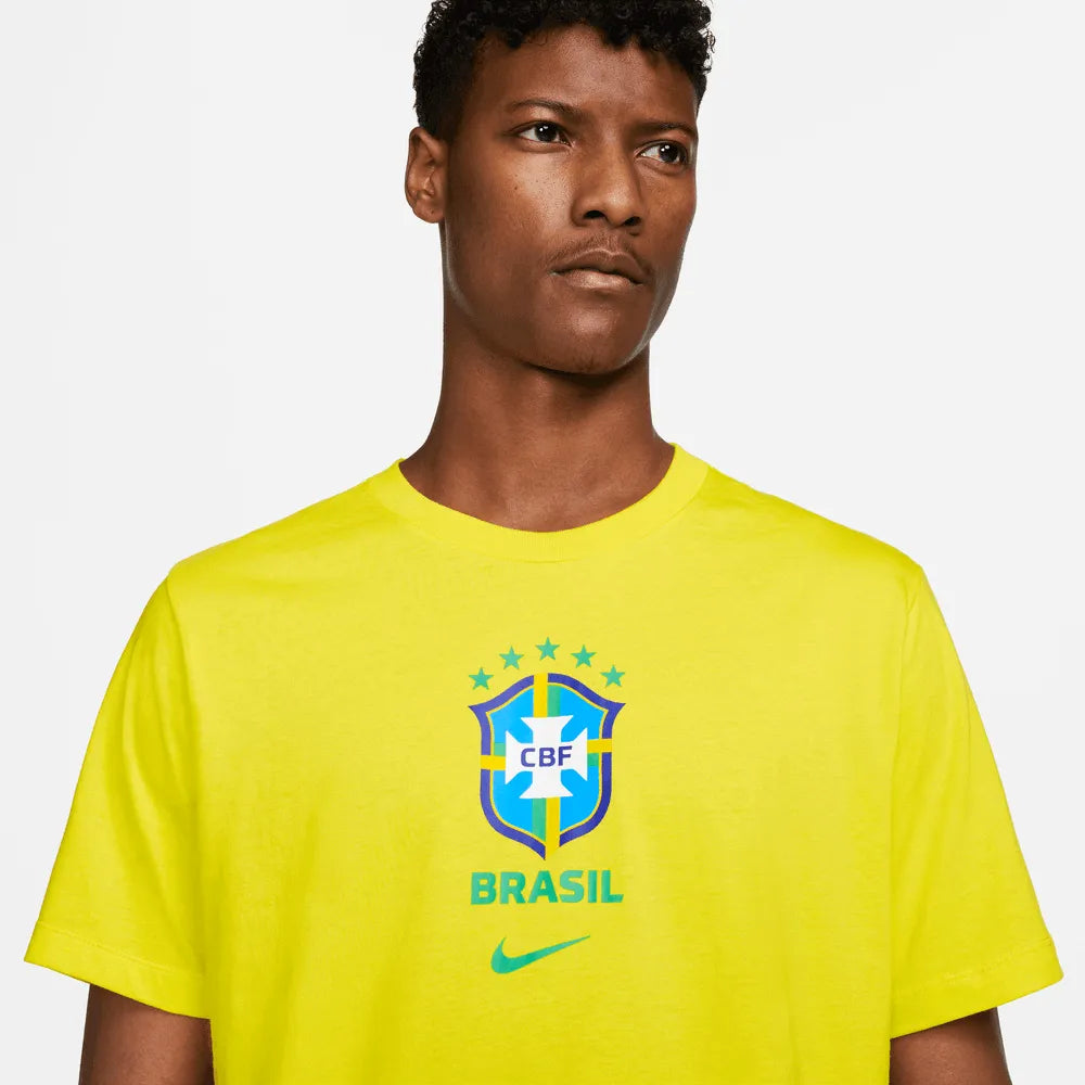 Nike 2022-23 Brazil Crest Tee - Yellow (Detail 1)