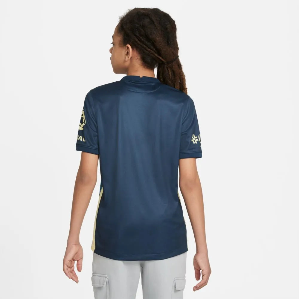 Nike 2021-22 Club America Youth Away Jersey - Navy (Model - Back)