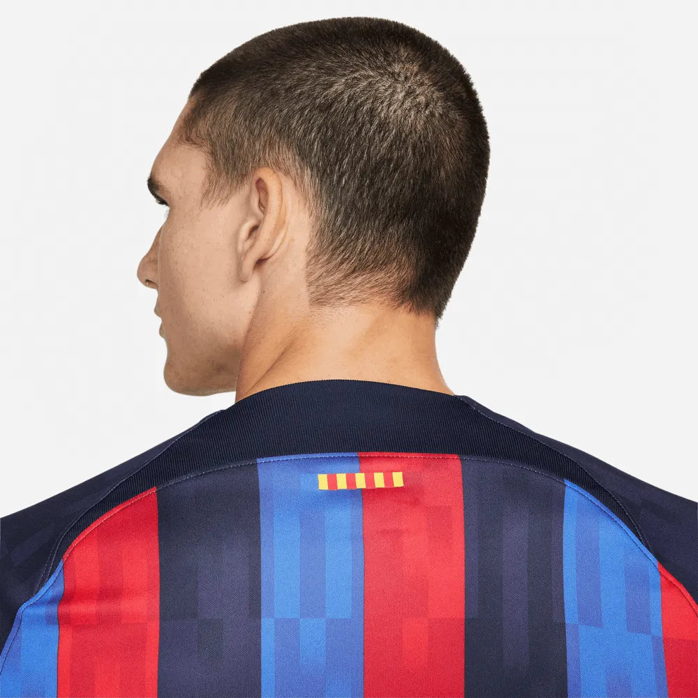 Nike 2022-23 FC Barcelona Home Long-Sleeve Jersey - Obsidian-Sesame  (Detail 1)