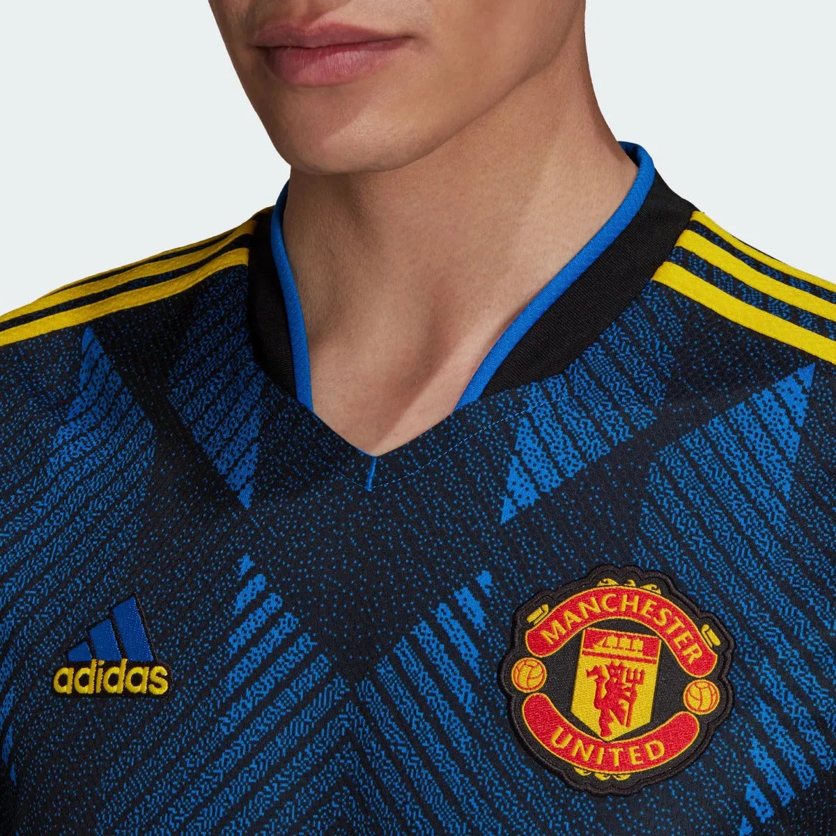 Adidas 2021-22 Manchester United Third Jersey - Black-Royal-Yellow (Detail 1)