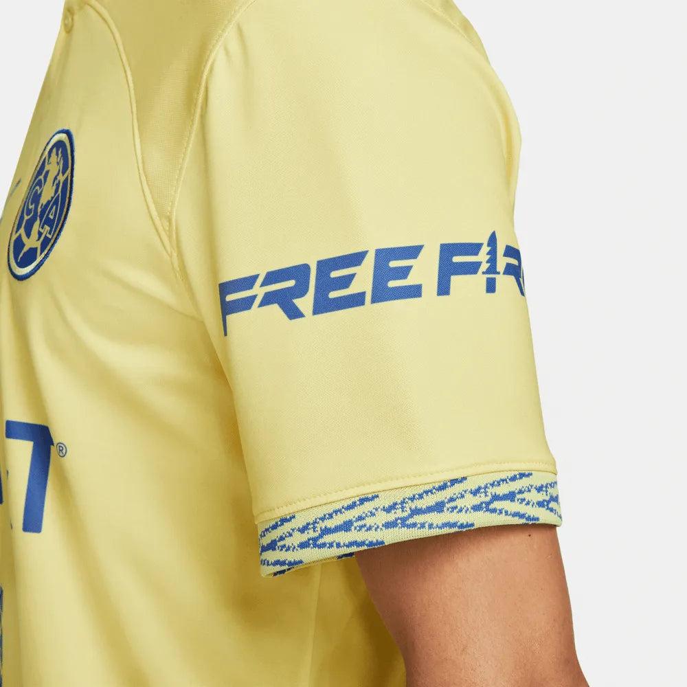 Nike 2022/23 Club America Home Jersey Lemon-Blue (Detail 2)