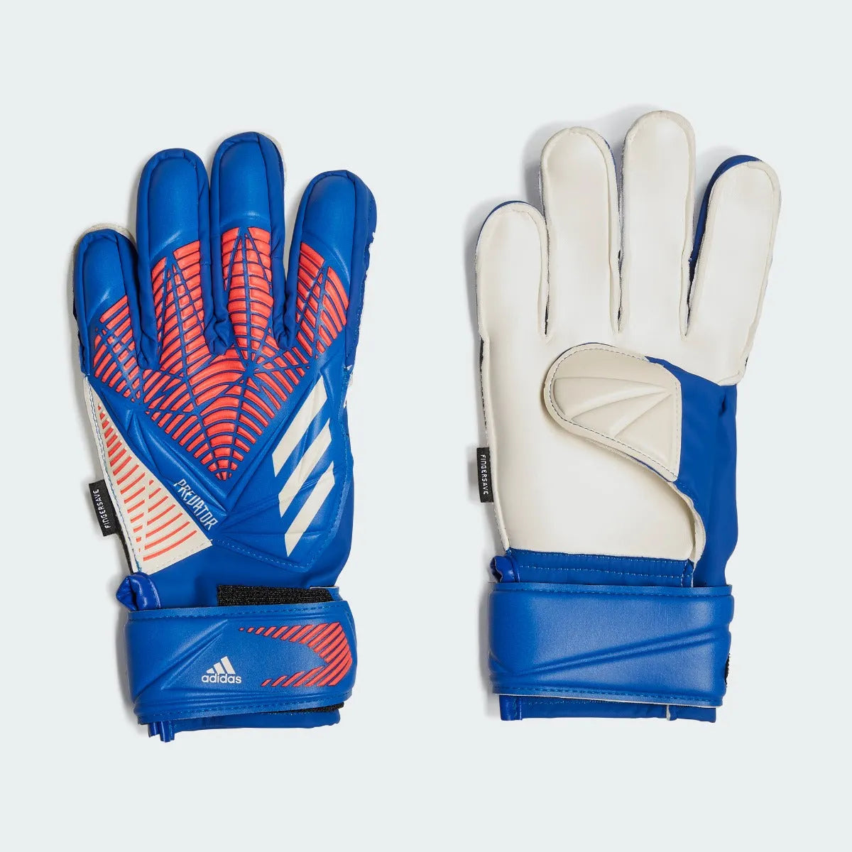 adidas JR Predator GL Match Fingersave Gloves - Hi Res Blue-Turbo (Set)