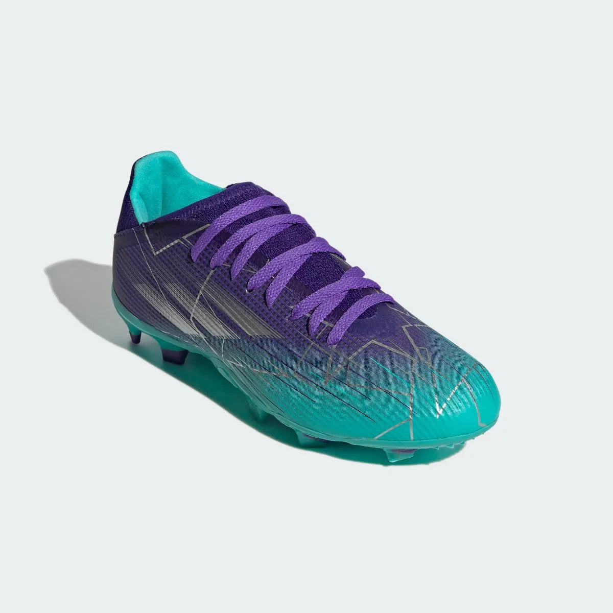 adidas JR X Speedflow .3 FG - Purple-Silver-Mint (Diagonal 1)