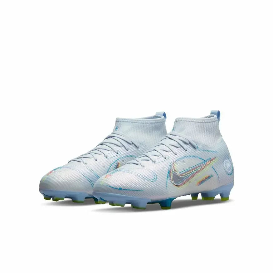 Nike JR Superfly 8 Pro FG - Grey-Blue (Pair - Diagonal)