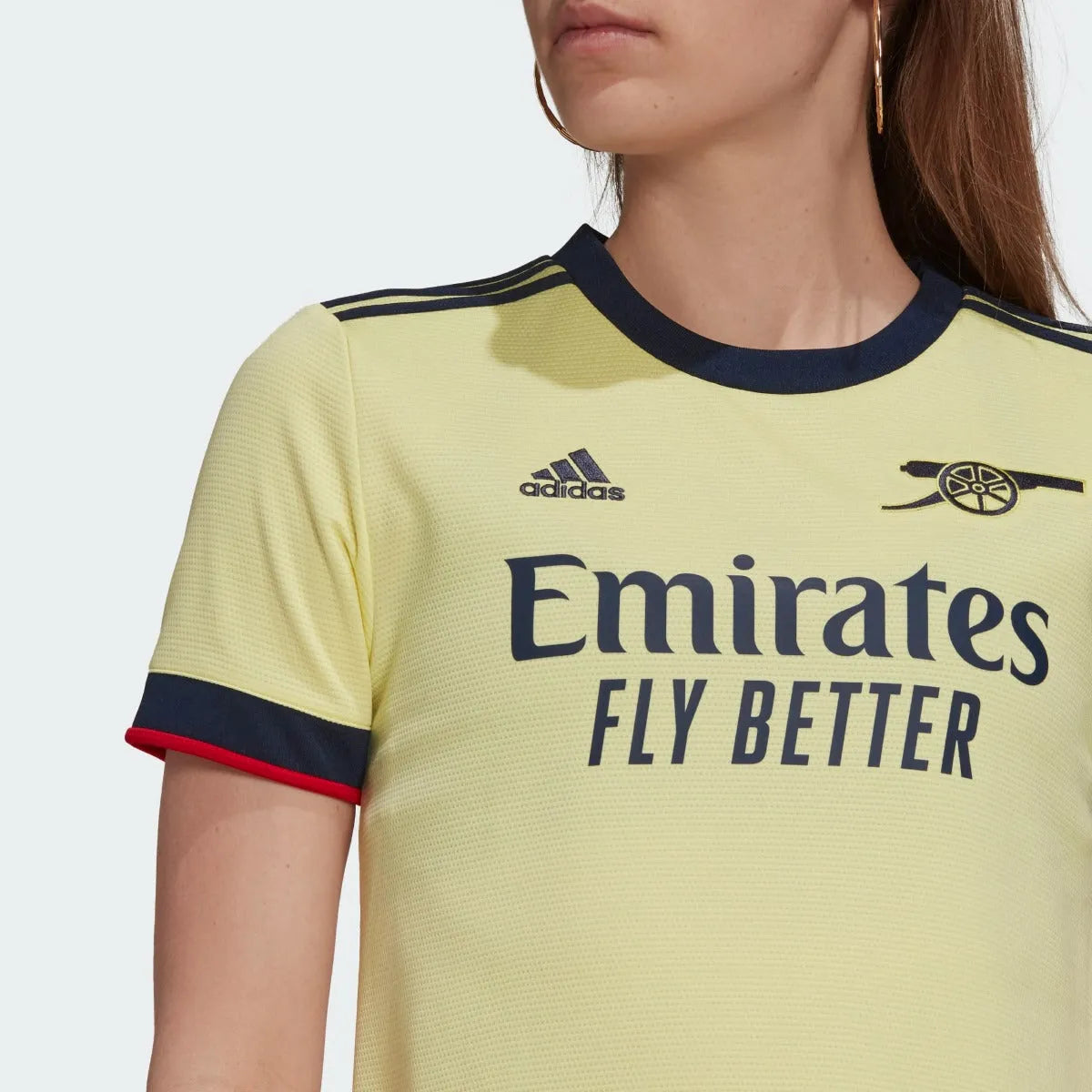 Adidas 2021-22 Arsenal Women Away Jersey - Pearl Citrine (Detail 1)