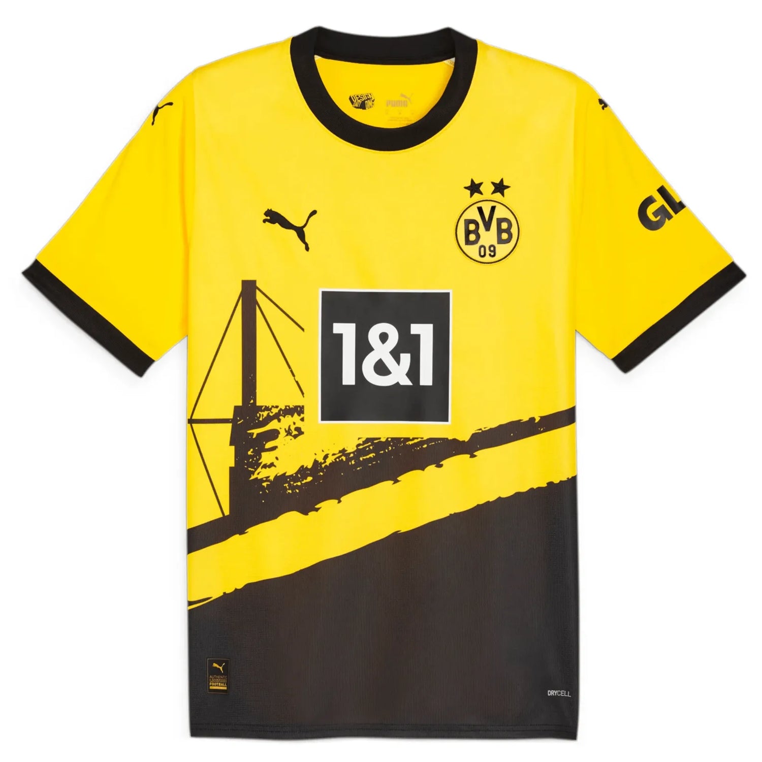 Puma 2023-24 Borussia Dortmund Men's Stadium Home Jersey (Front)