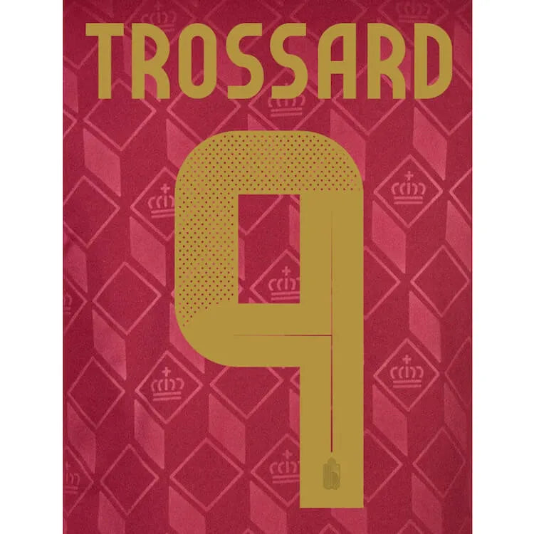 Belgium 2024 25 Home Trossard #9 Jersey Name Set (Back)