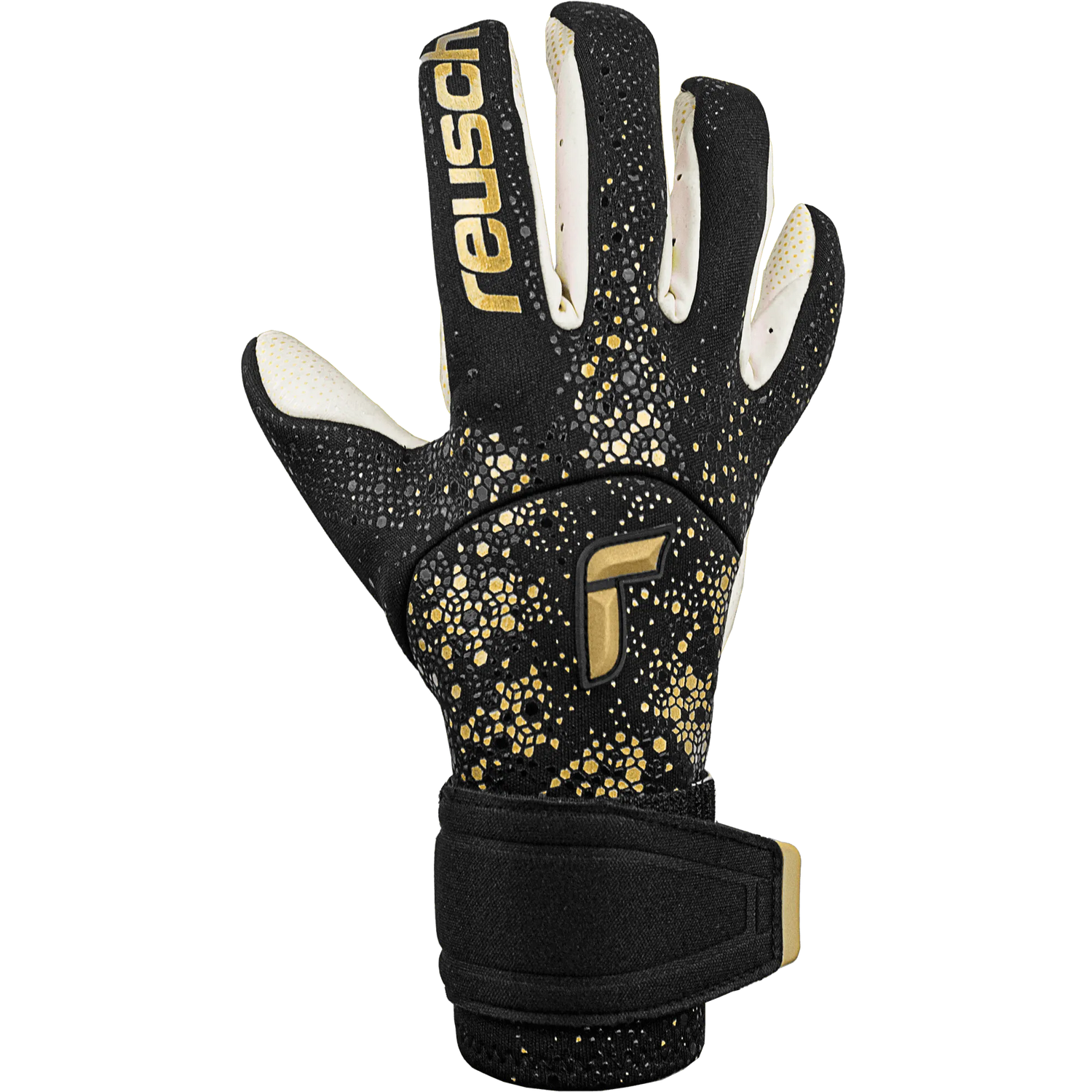 Reusch Pure Contact Gold X Glueprint Goalkeeper Gloves - Black-Gold (Single - Outer)