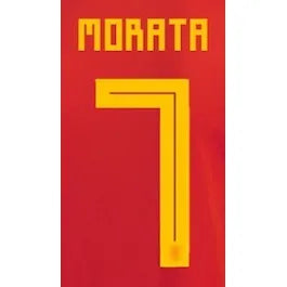 Spain 2018 Home A.Morata #7 Jersey Name Set