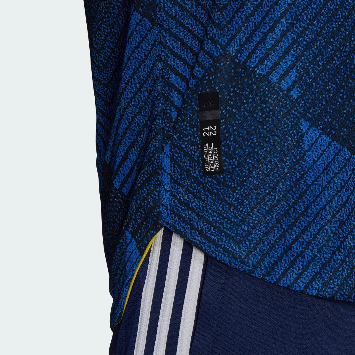 Adidas 2021-22 Manchester United Third Authentic Jersey - Glow Blue-Yellow (Detail 3)