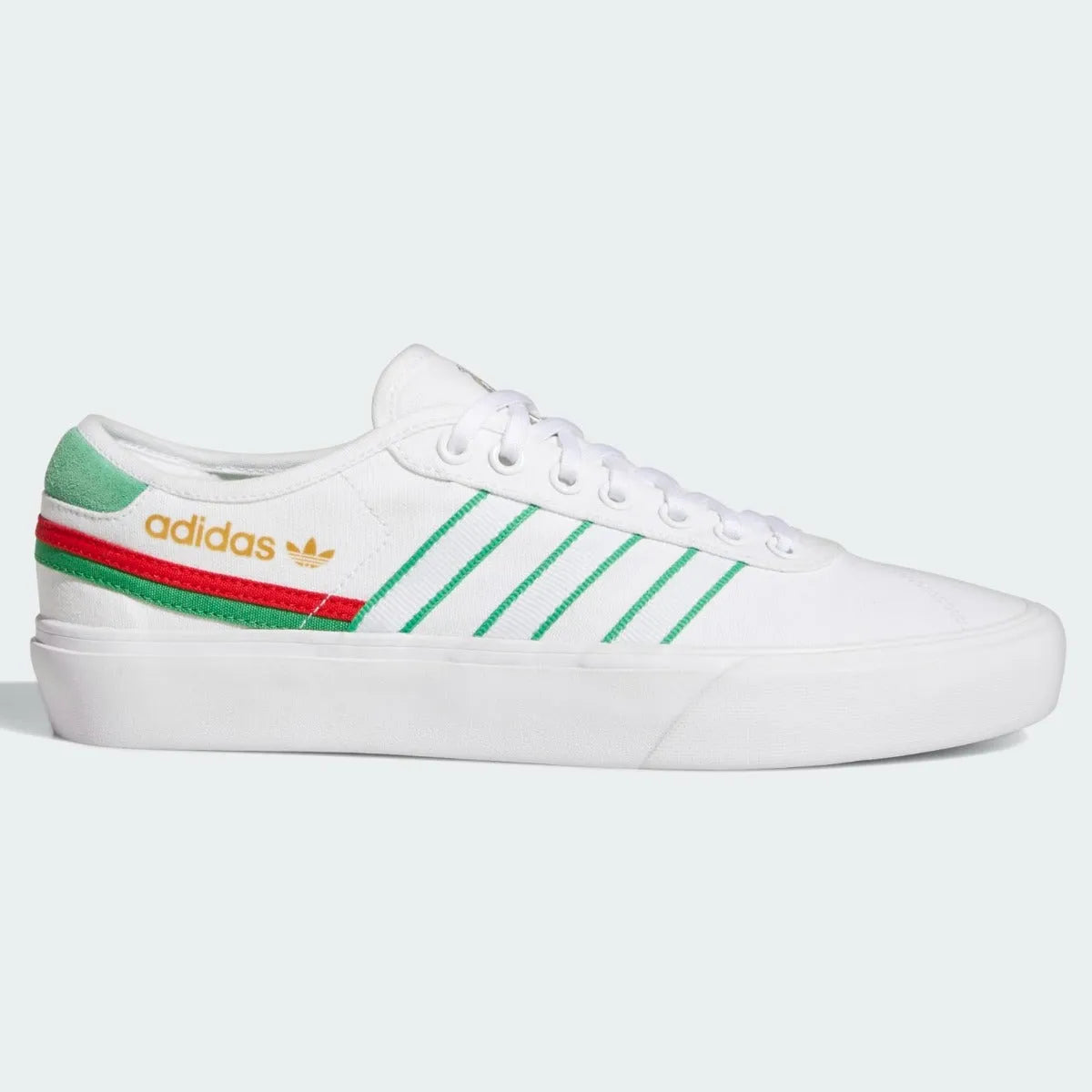 Adidas DELPALA x FMF Skate-Inspired Shoes - White-Green (Side 1)