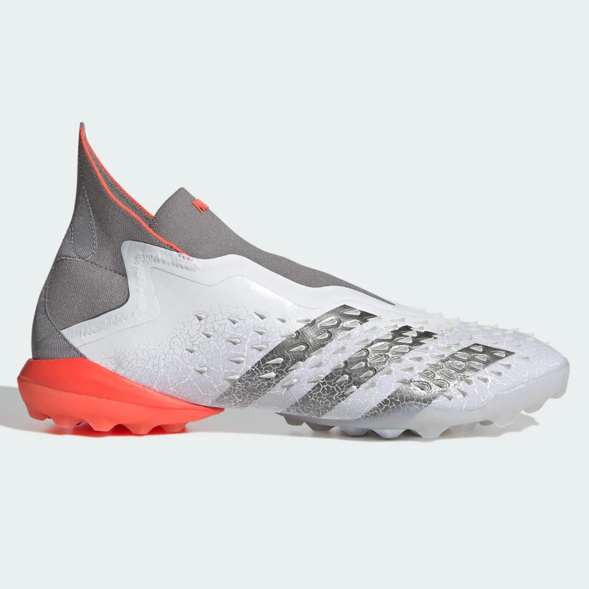 Adidas Predator Freak + TF - White-Iron Metallic (Side 1)