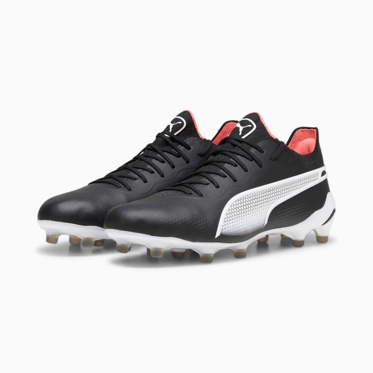 Puma King Ultimate FG - AG - Eclipse Pack Puma Black-Puma White-Fire Orchid (FA23) (Pair - Lateral)