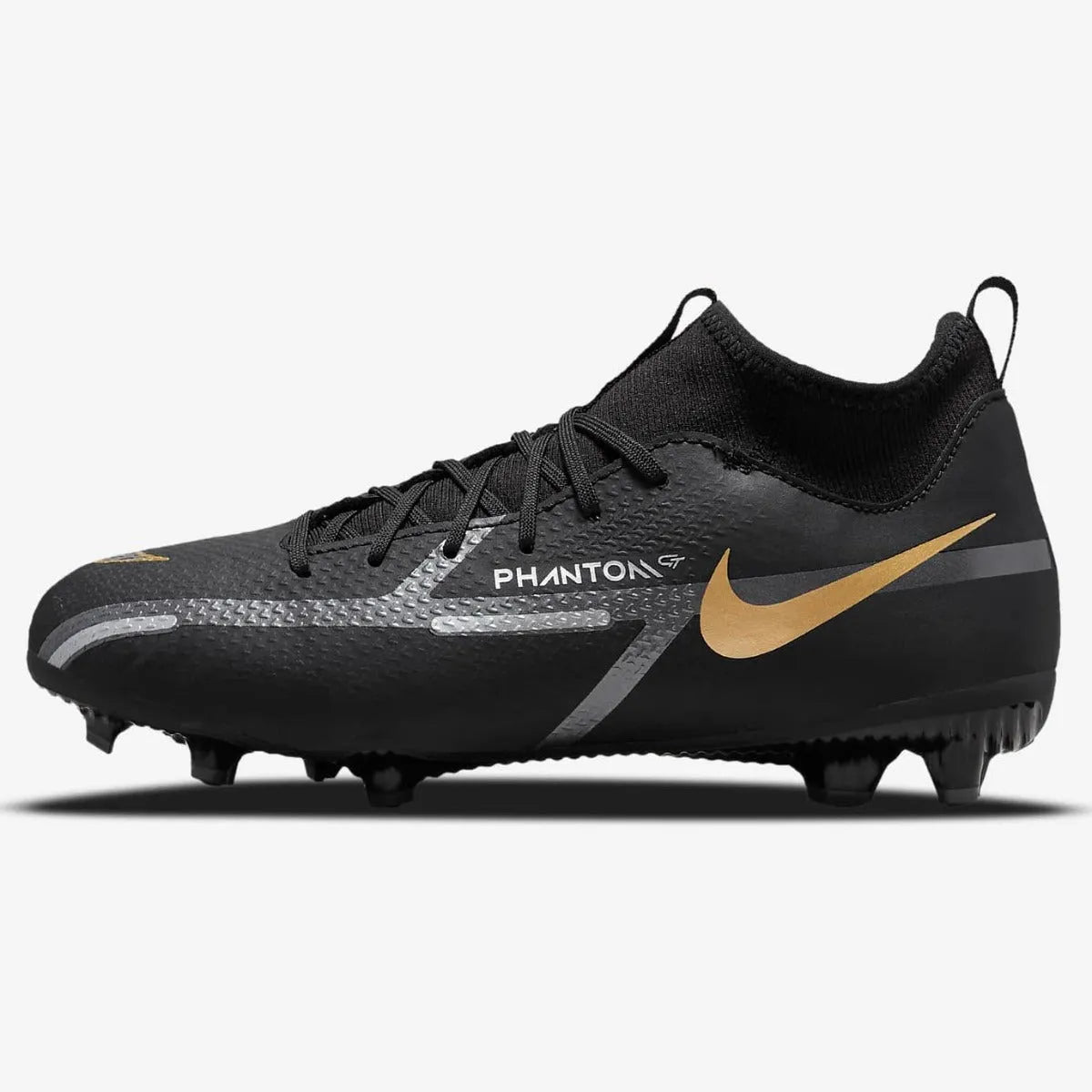 Nike JR Phantom GT2 Academy DF FG-MG - Black-Dark Grey-Gold (Side 1)