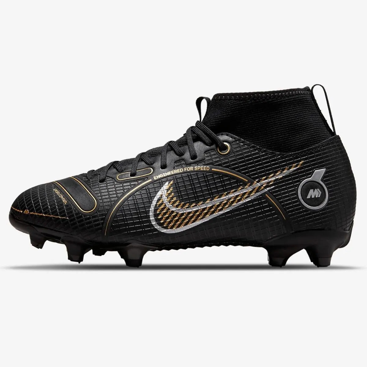 Nike JR Superfly 8 Academy FG-MG - Black-Silver-Gold (Side 1)