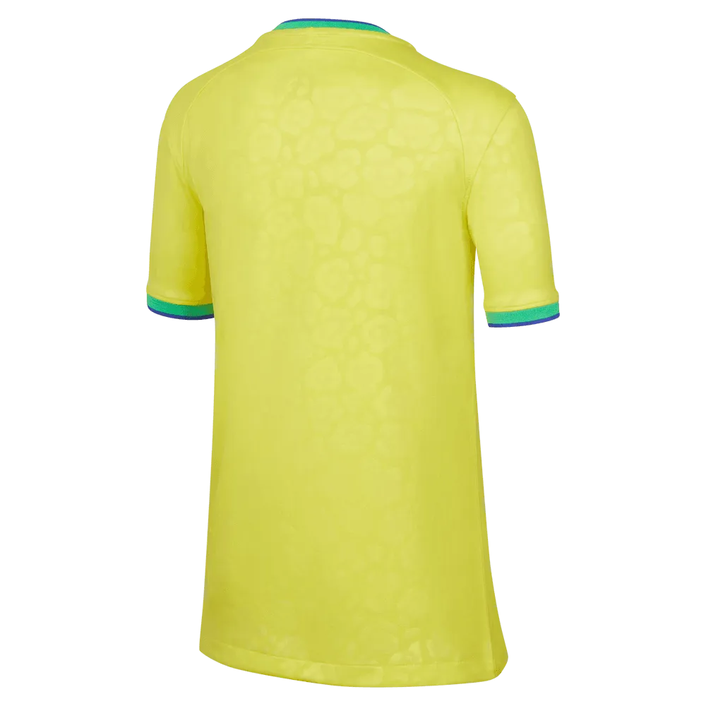 Nike 2022-23 Brazil Youth Home Jersey - Yellow (Back)