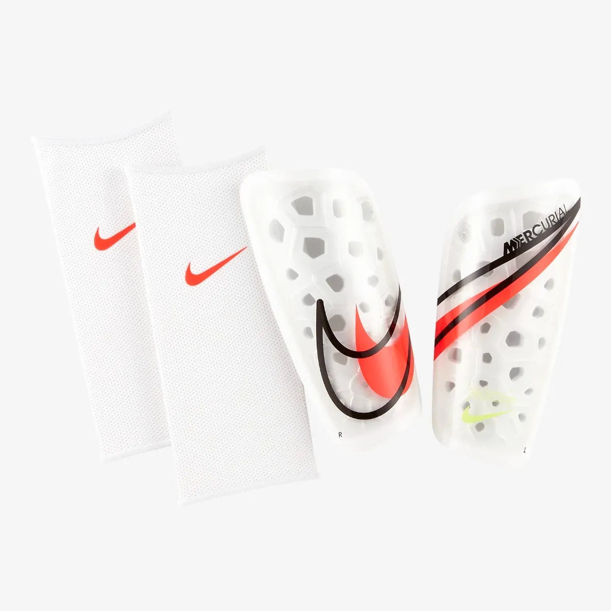 Nike Mercurial Lite Shin Guards - White-Bright Crimson-Black (Main)