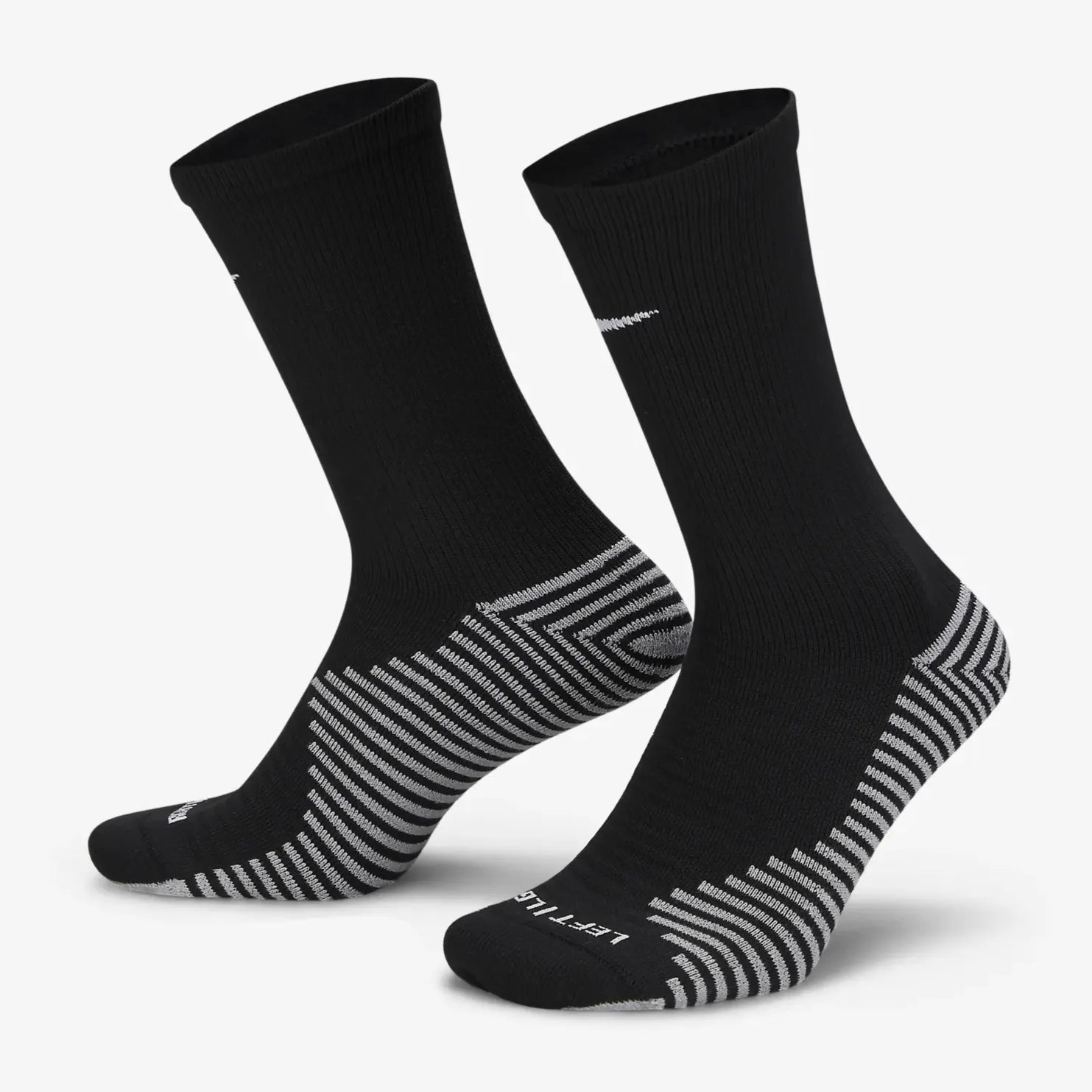 Nike Strike Crew Socks Black - White (Pair - Lateral)