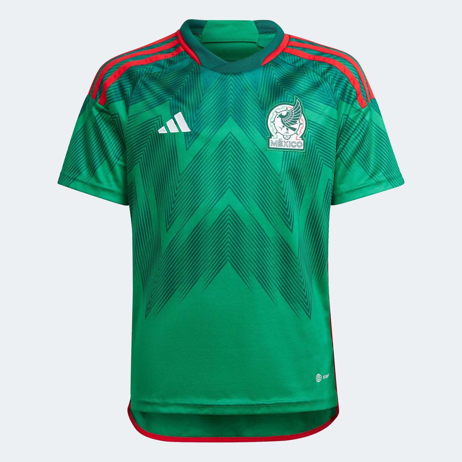 adidas 2022-23 Mexico Youth Home Jersey - Green-Red