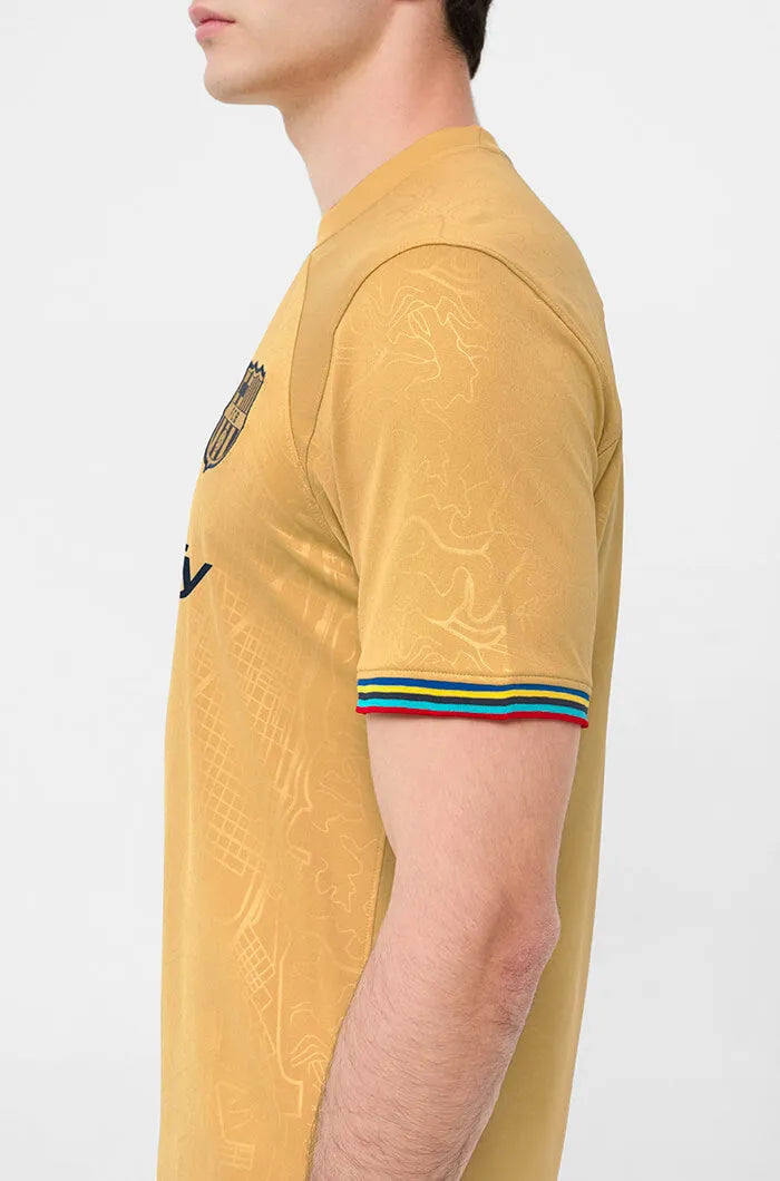 Nike 2022-23 FC Barcelona Away Jersey - Club Gold-Obsidian (Detail 2)