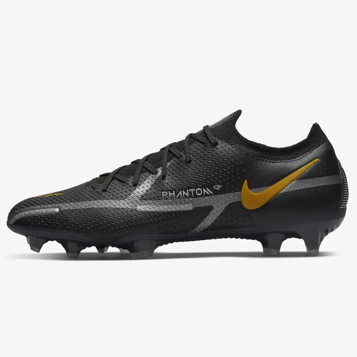 Nike Phantom GT2 Elite FG - Black-Dark Grey-Gold (Side 1)