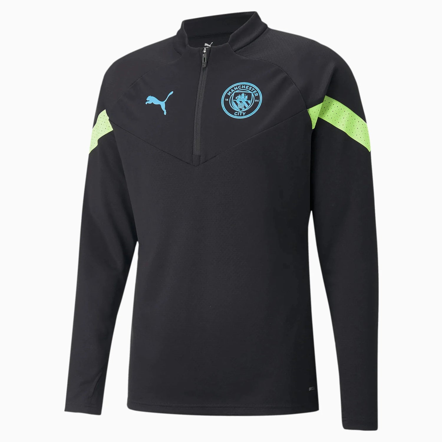 Puma 2022-23 Manchester City Quarter Zip Training Top - Puma Black-Fizzy Light (Front)