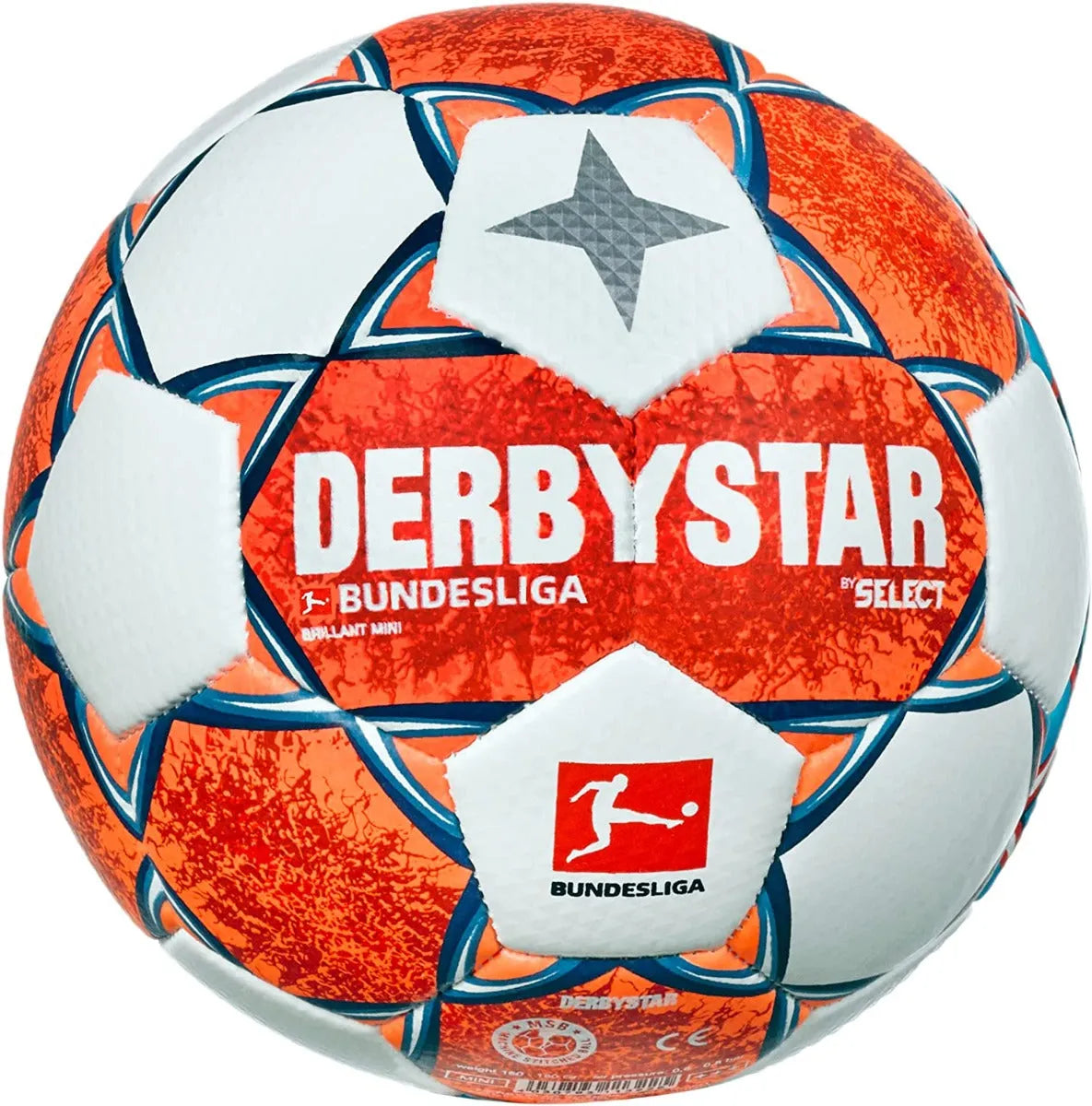 Select Derbystar MINI Ball - White-Blue-Orange  (Back)