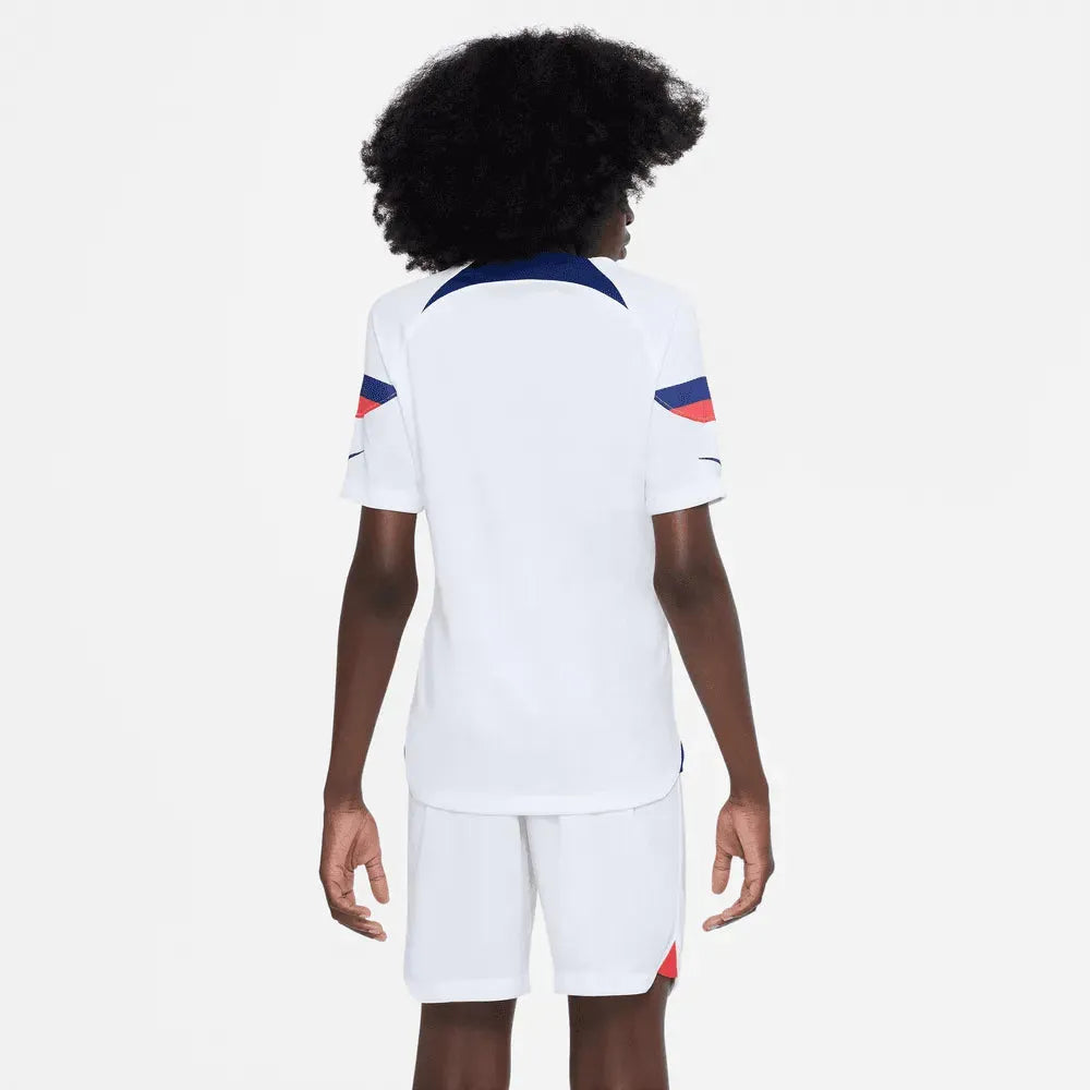 Nike 2022-23 USA Home Youth 4 Stars White-Loyal Blue (Model - Back)