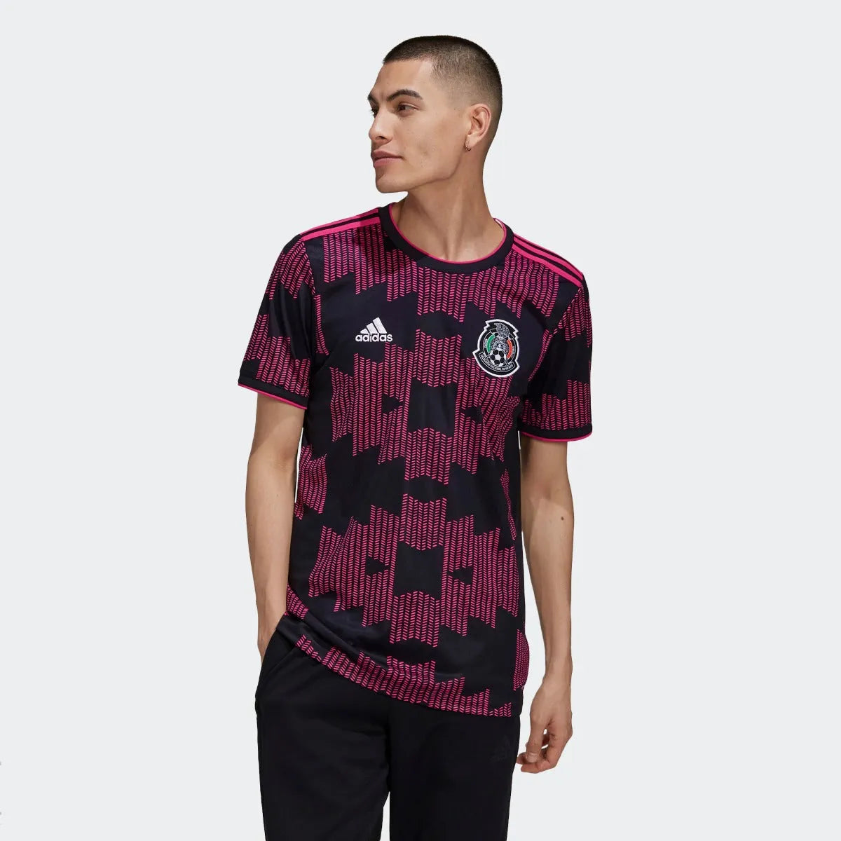 Adidas 2021-2022 Mexico Home Jersey - Black-Real Magenta