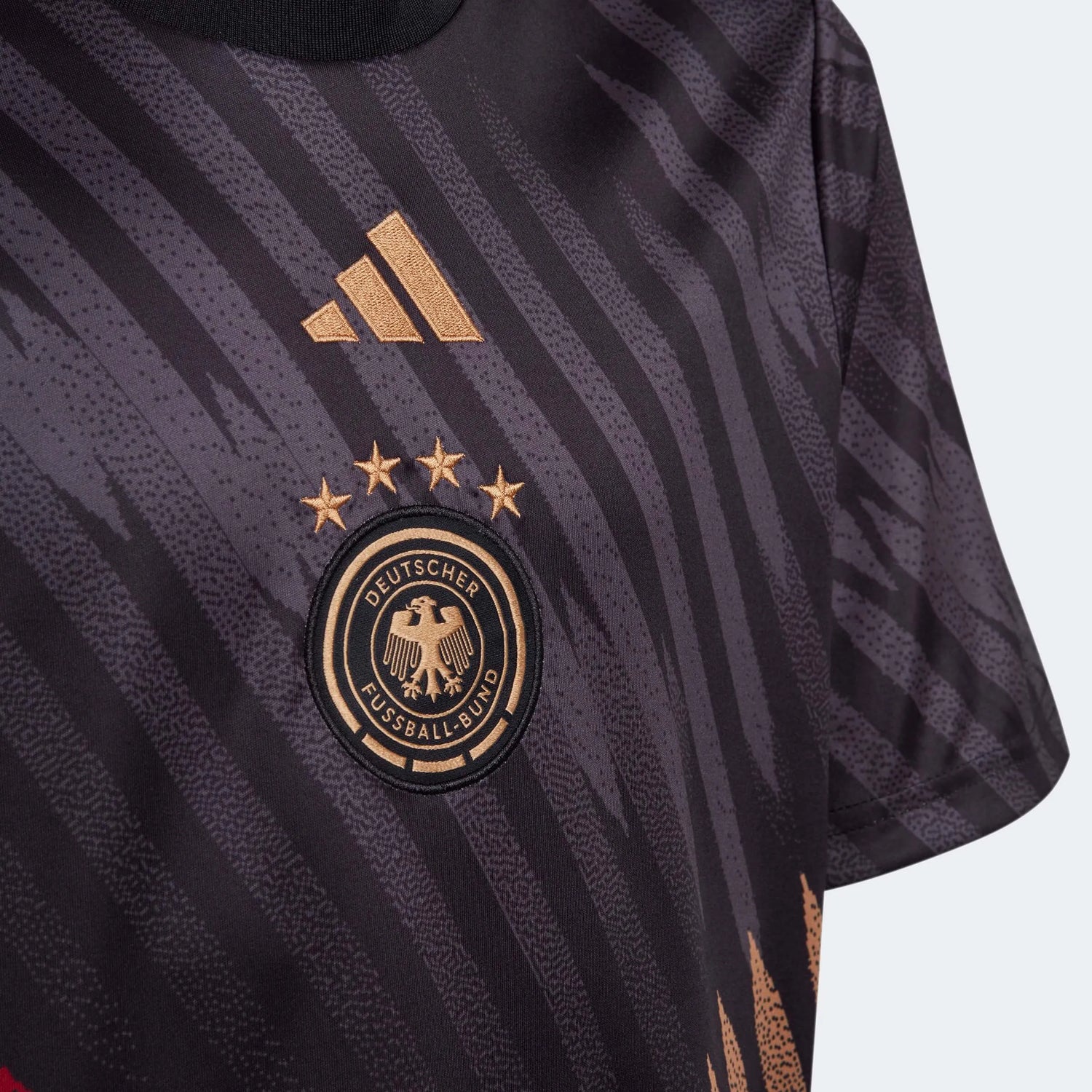 adidas 2022-23 Germany Youth Pre-Match Jersey - Black-Red-Tan (Detail 1)