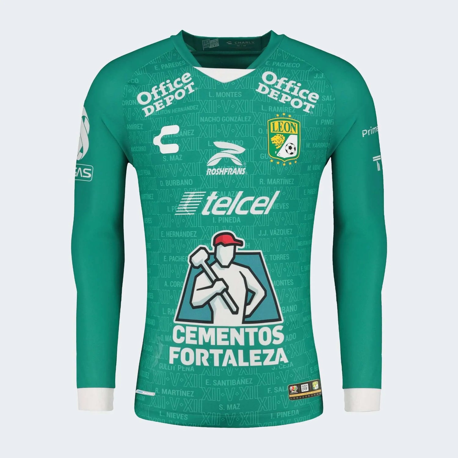 Charly 2022-23 Leon Home Long-Sleeve Jersey - Green (Front)