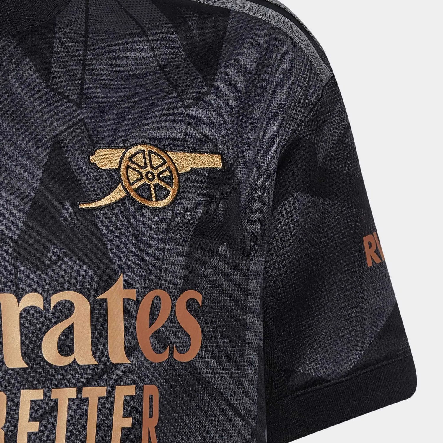 adidas 22-23 Arsenal Youth Away Jersey - Black (Detail 2)