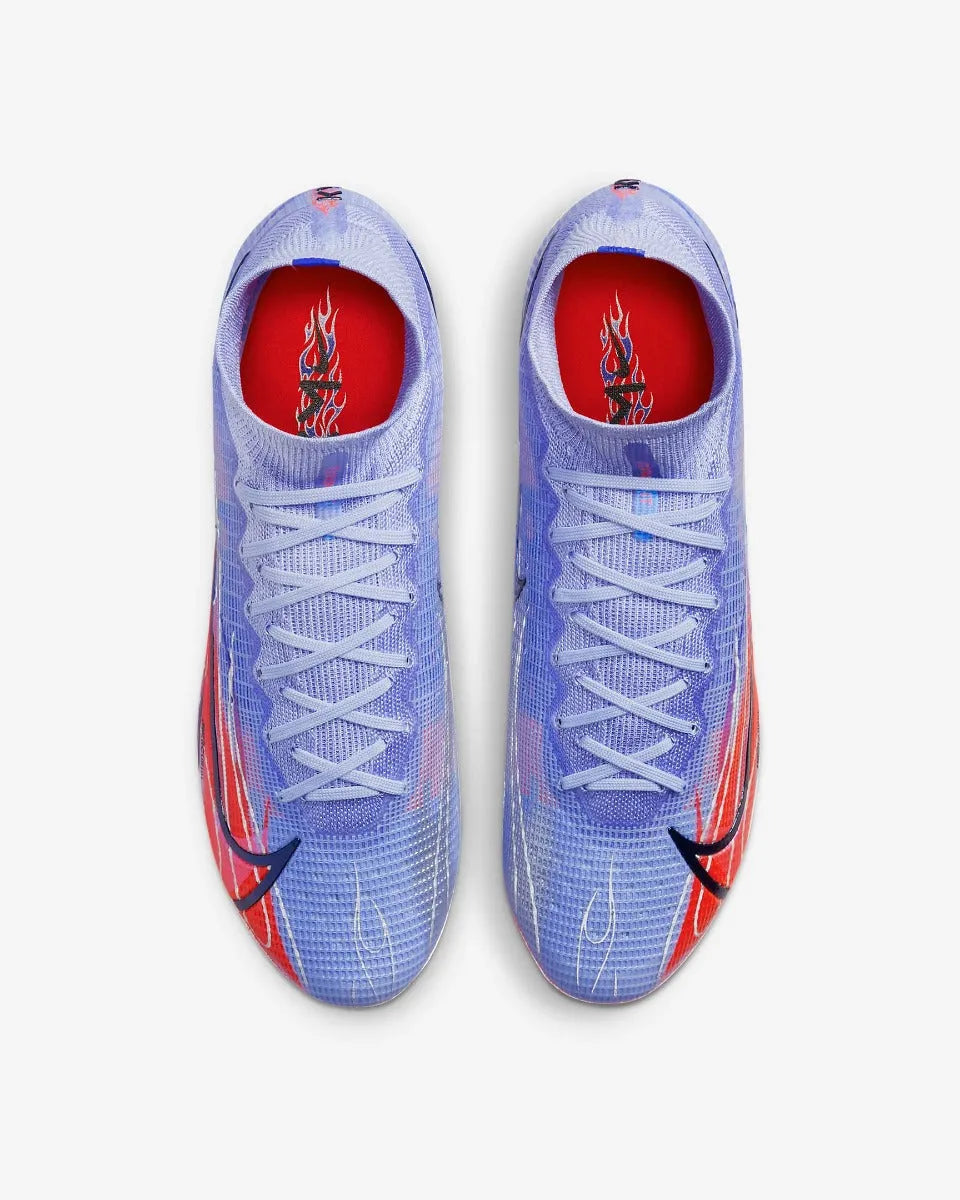 Nike Superfly 8 Elite KM FG - Light Thistle-Bright Crimson (Pair - Top)