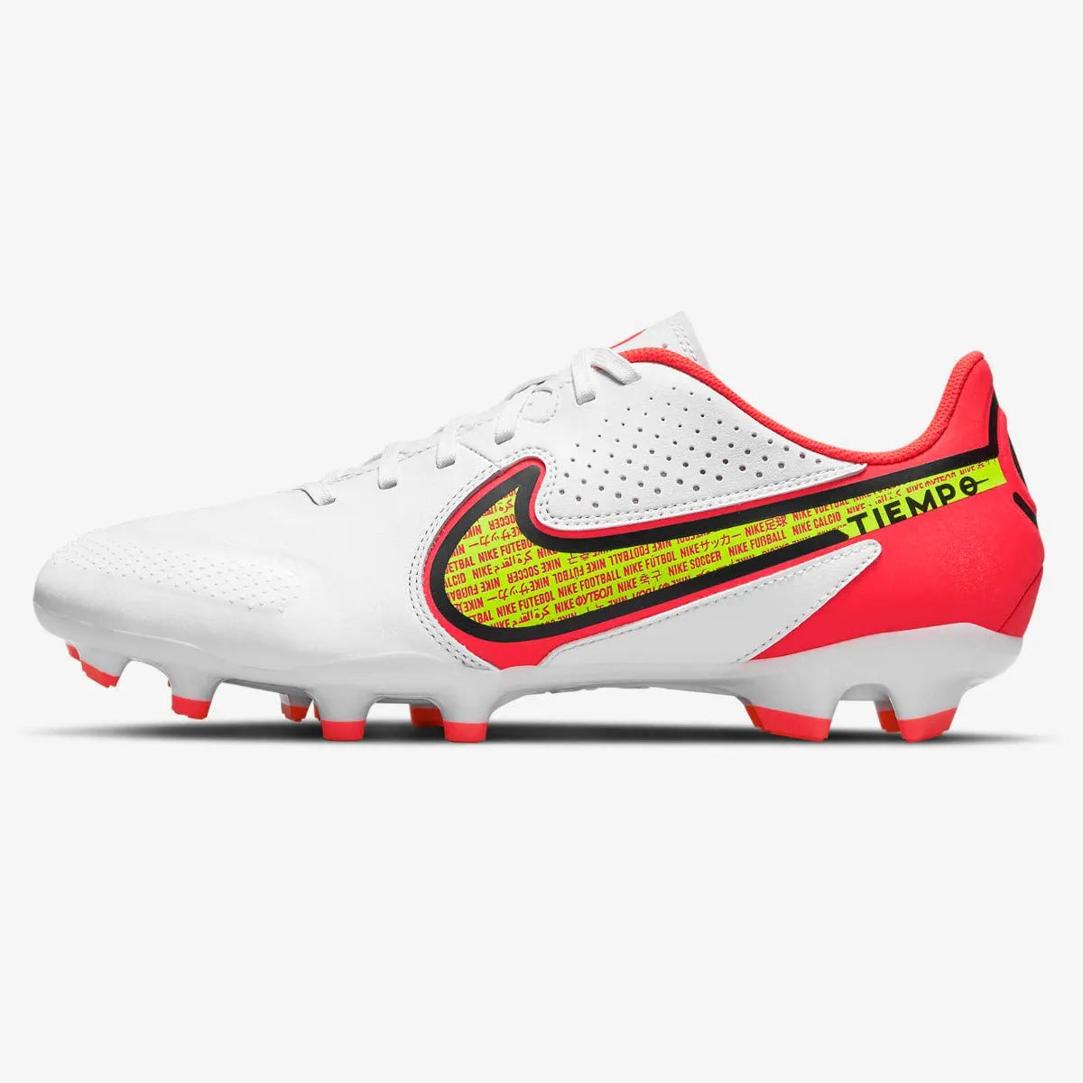 Nike Legend 9 Academy FG-MG - White-Volt-Crimson (Side 1)