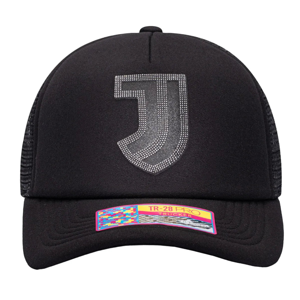 FI Collection Juventus Shield Trucker Hat - Black (Front)