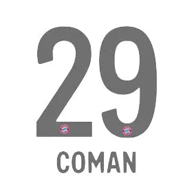 Bayern Munich 2019/20 Away Coman #29 Jersey Name Set